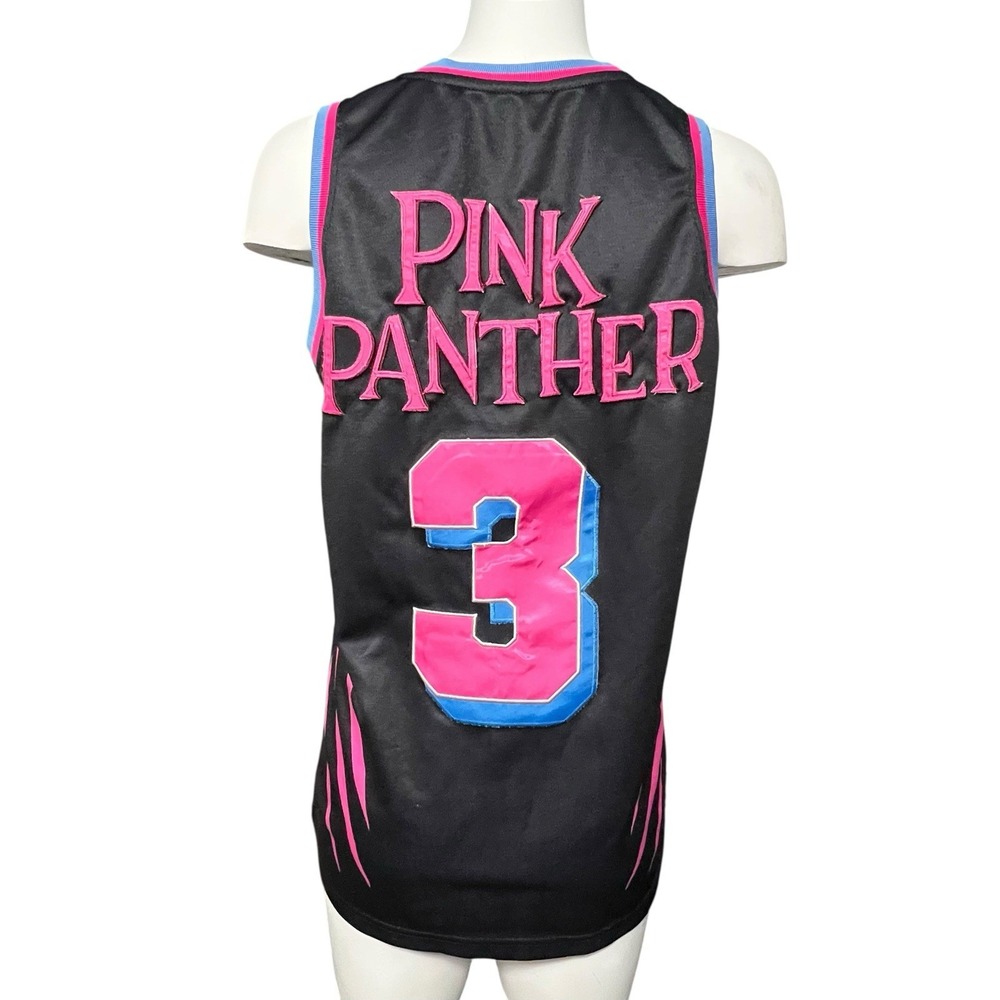 Pink Panther Miami #3 Basketball Jersey Adult Sz S 36" Black‎ Pink Blue READ